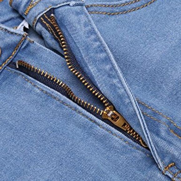 ANGVNS Women's Stretch Bodycon Denim Mini Skirt Size Small - Picture 3 of 5